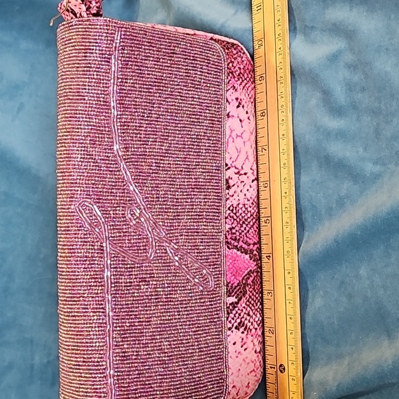 Vintage 1990s Gattinoni made in italy purse, beaded, fake snake skin - Picture 12 of 14